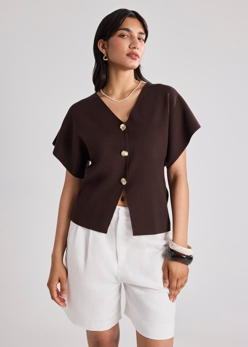 Amrita Knit V-neck Top