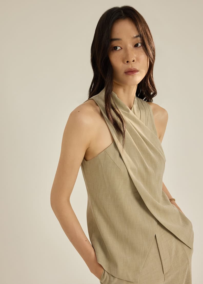 Eva Melange Halter Top