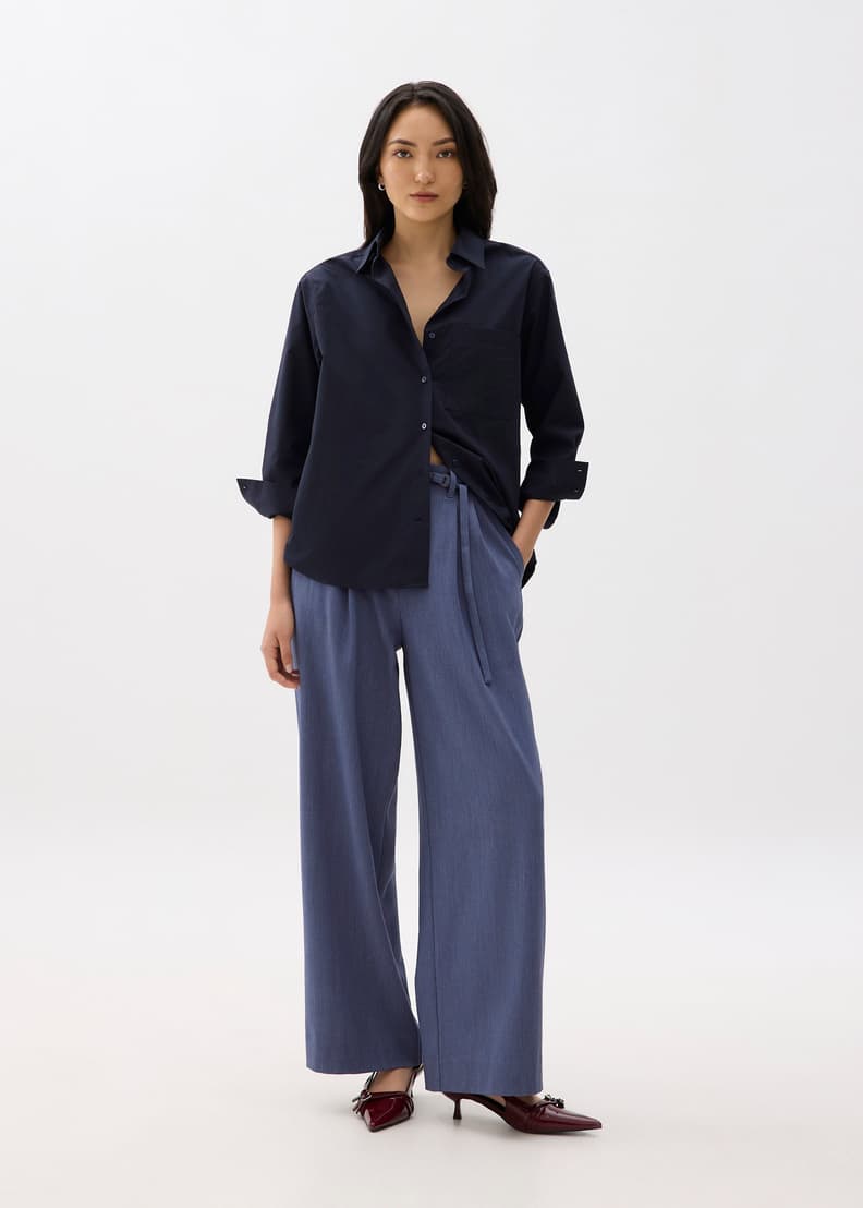Leggy™ Mayumi Elastic Pleated Wide Leg Pants | Love, Bonito SG