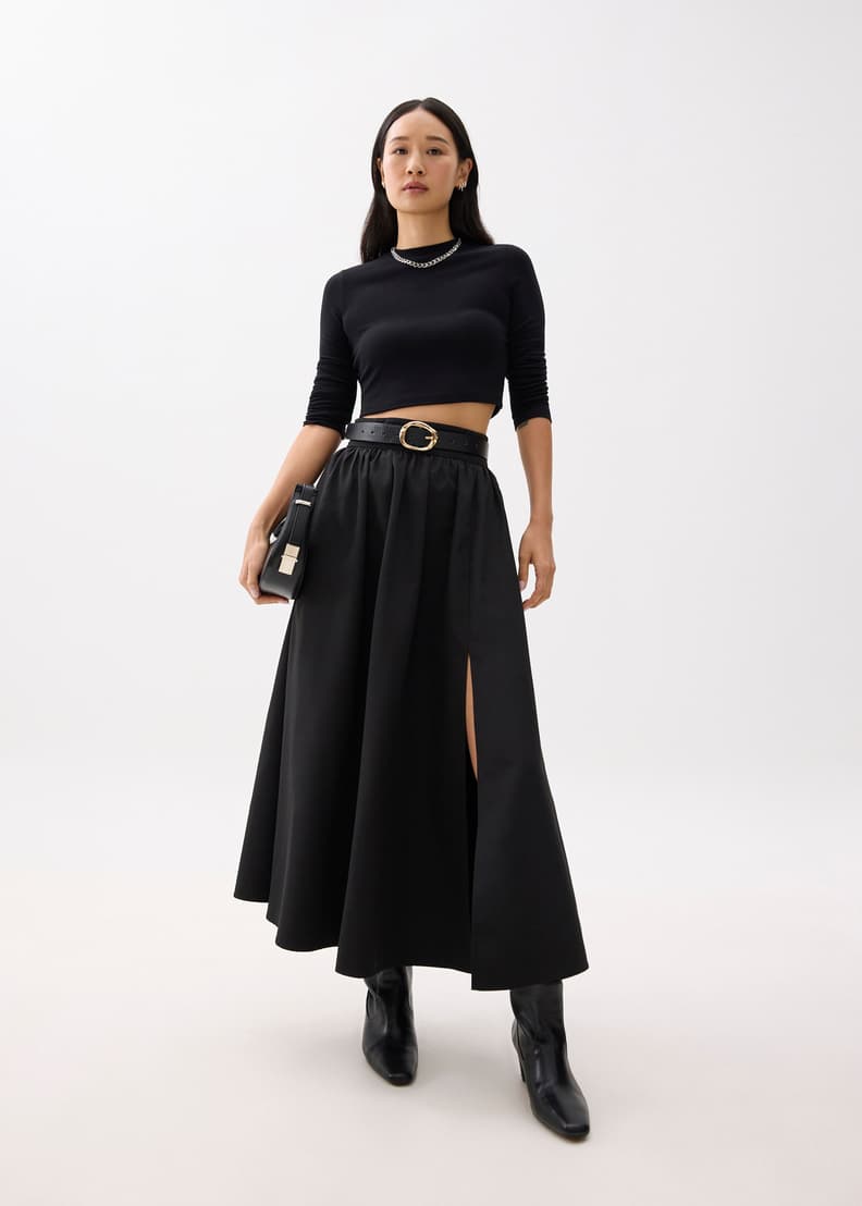 スカート ZOE bilayer maxi skirts Cherry Blossom Breeze Tiered Maxi Skirt (White) · NanaMacs