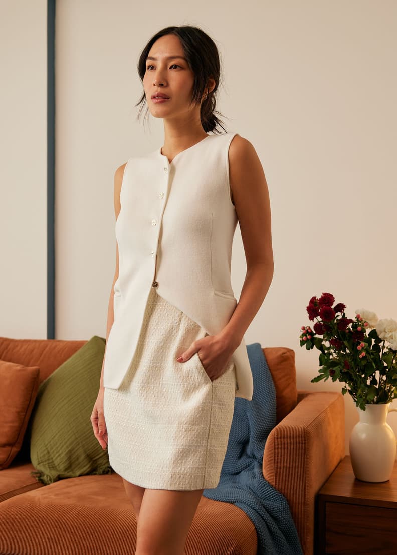 Kaori Elastic Tweed Mini Skirt | Love, Bonito HK