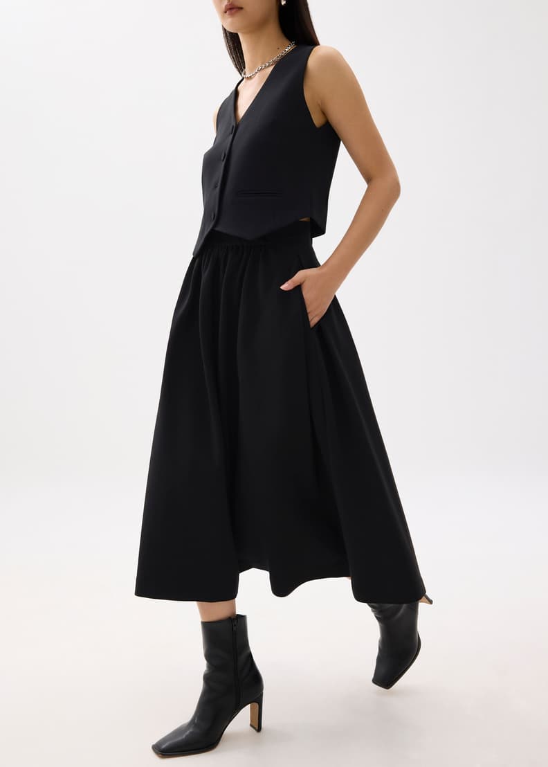 BOTTOMS ファッション 新品未使用OHESHIO PLEATS SKIRT MIDI PANTS