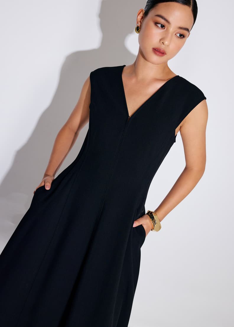Sofi V-neck Fit & Flare Midaxi Dress | Love, Bonito SG