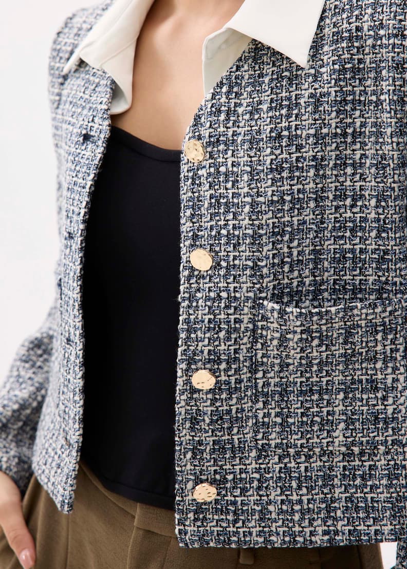 Zanna Detachable Collar Tweed Jacket | Love, Bonito US