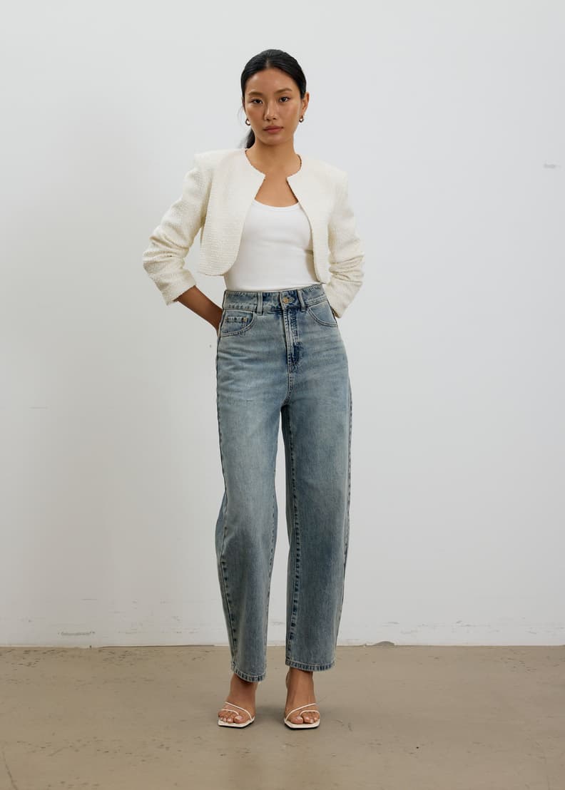 RuchedReady® Fumiko Ribbon Tweed Crop Jacket | Love, Bonito SG