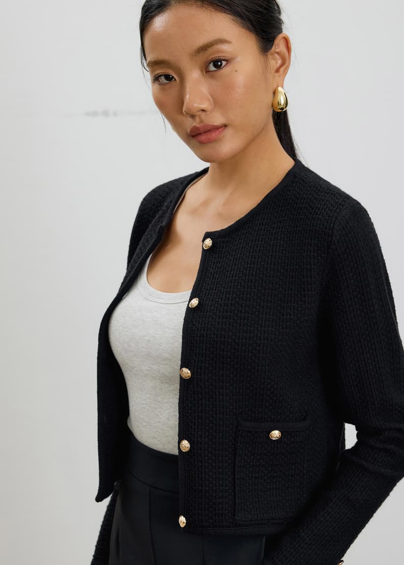 Yohan Textured Knit Cardigan | Love, Bonito HK