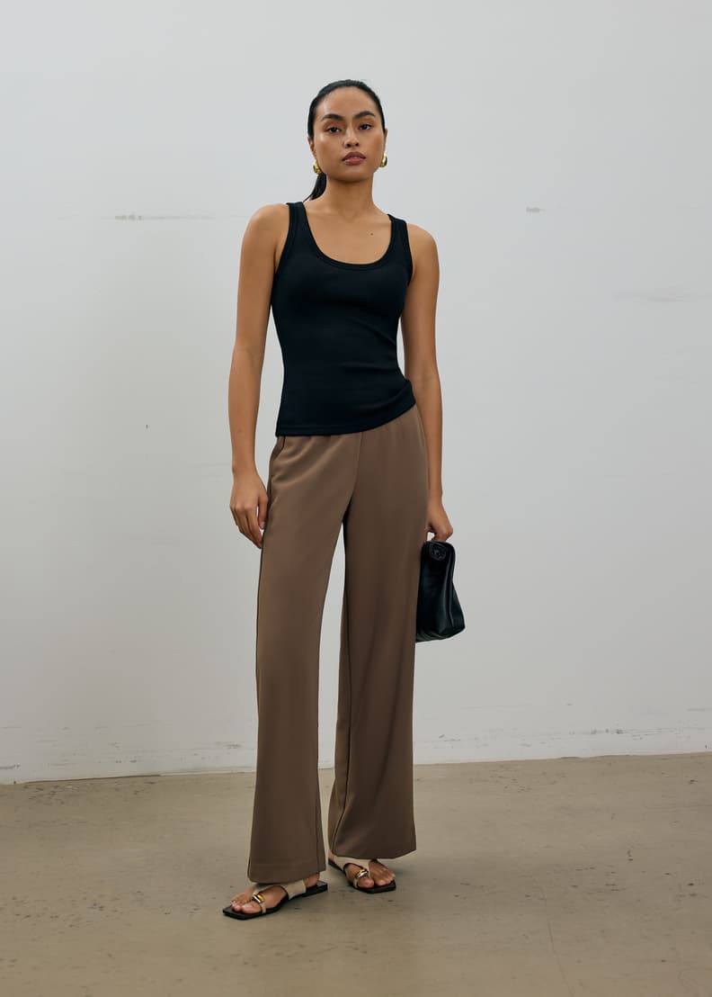 トップス CHIEKO classy tank-top Brocade Round Neck Crop Tank Top | Love, Bonito SG