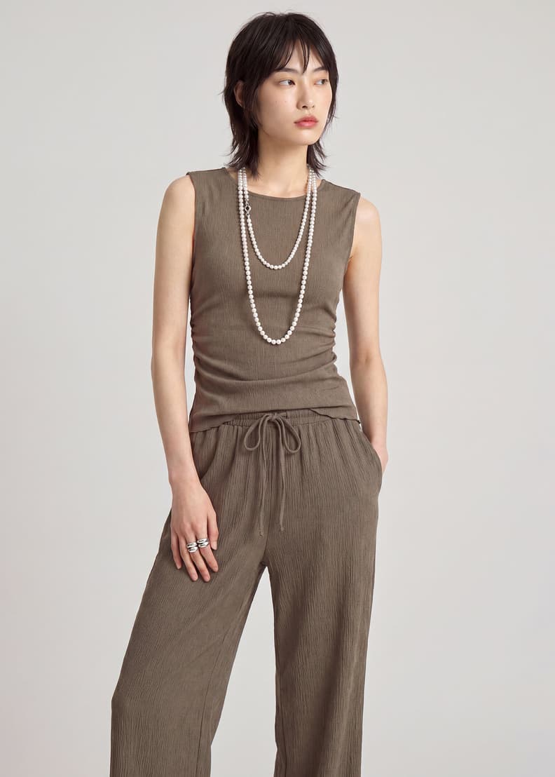 Crinkled Jersey Tank