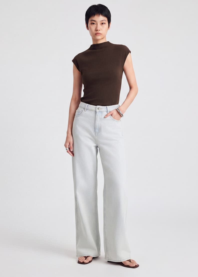 Jersey Mock Neck Tee
