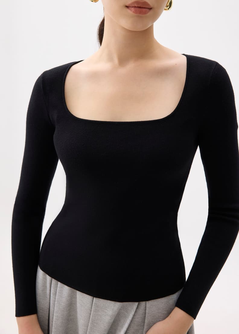 Mikaela Knit Square Neck Top | Love, Bonito SG