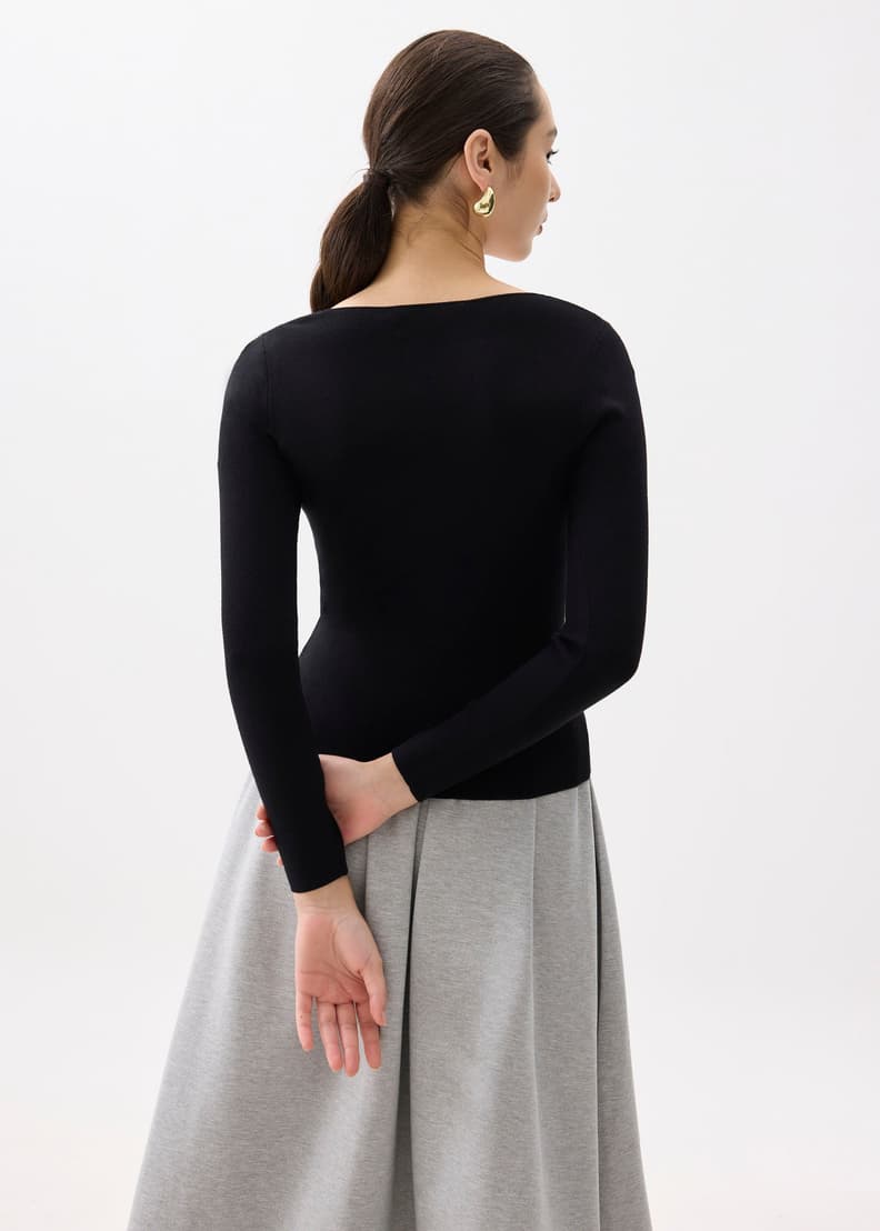 Mikaela Knit Square Neck Top | Love, Bonito SG