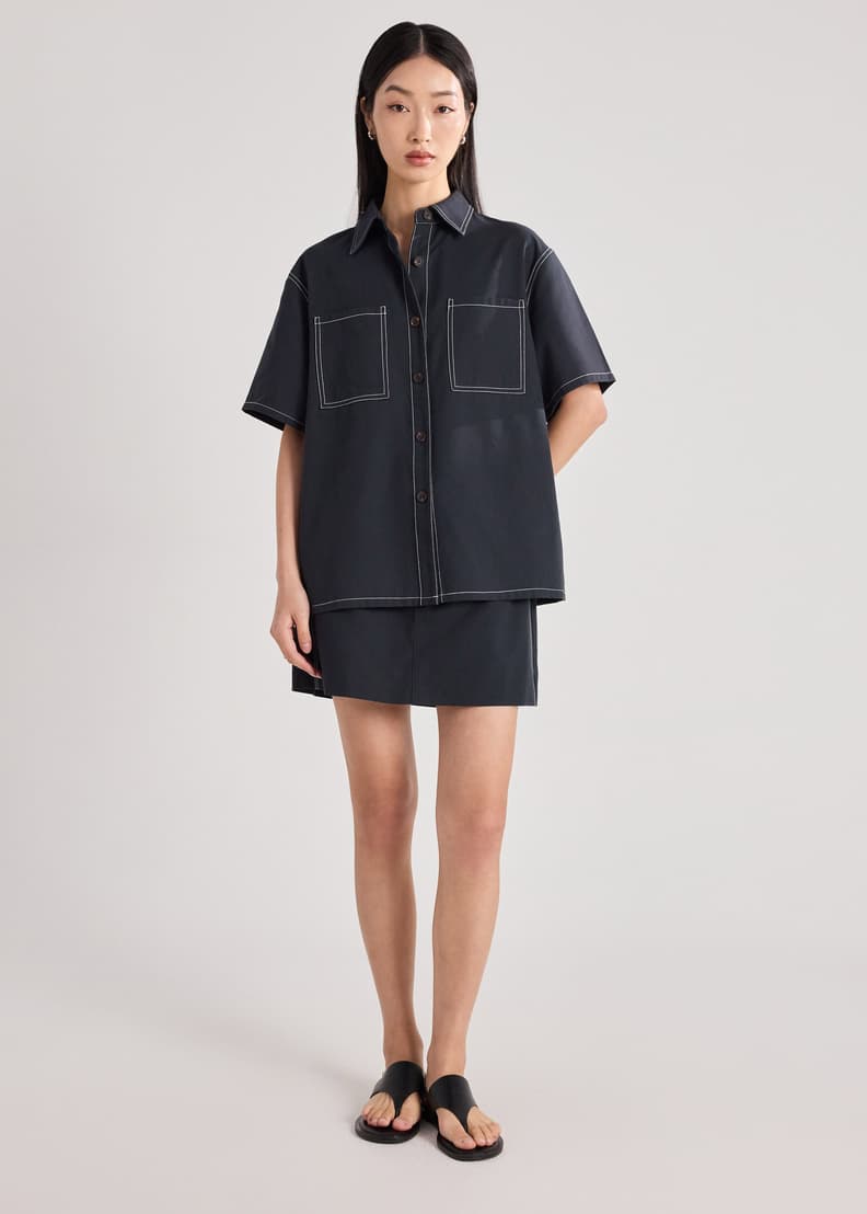 R*o様 vujade 25aw contrast stich long sle Vujade contrast stitch