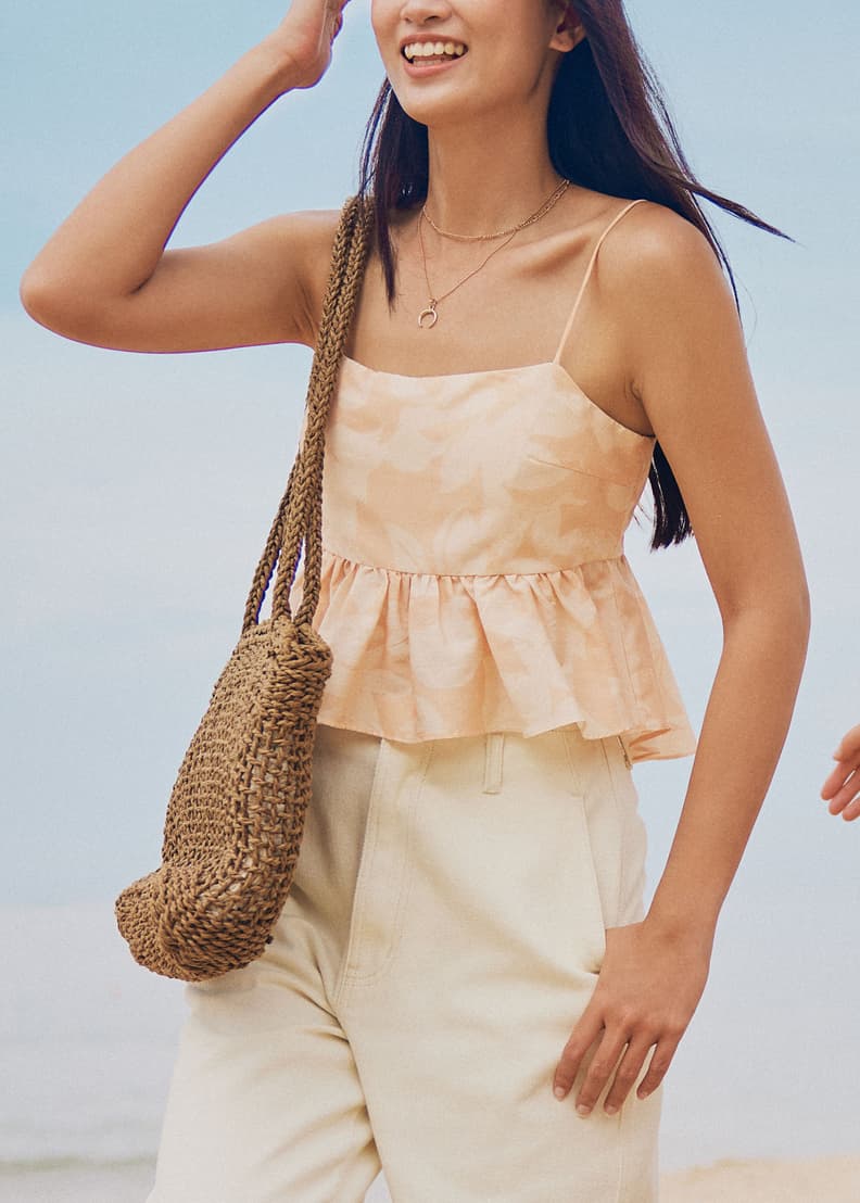 Padded Babydoll Peplum Top in Sunburst | Love, Bonito INTL