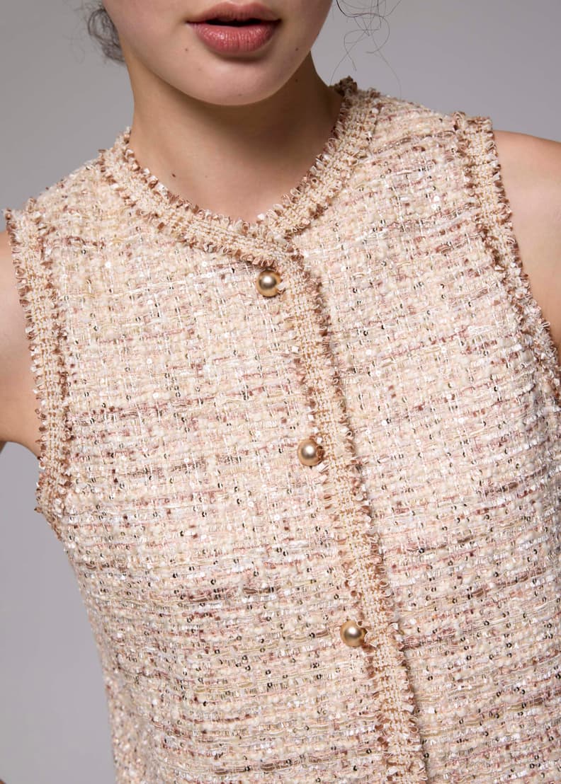 Tweed Round Neck Crop Vest | Love, Bonito HK