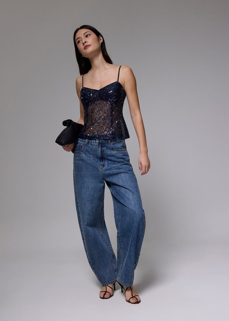 Padded Sequin V-neck Bustier Top | Love, Bonito MY