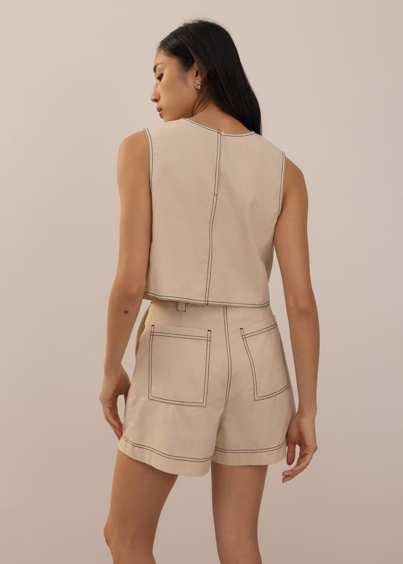 Contrast Stitch Boxy Crop Shell Top | Love, Bonito PH