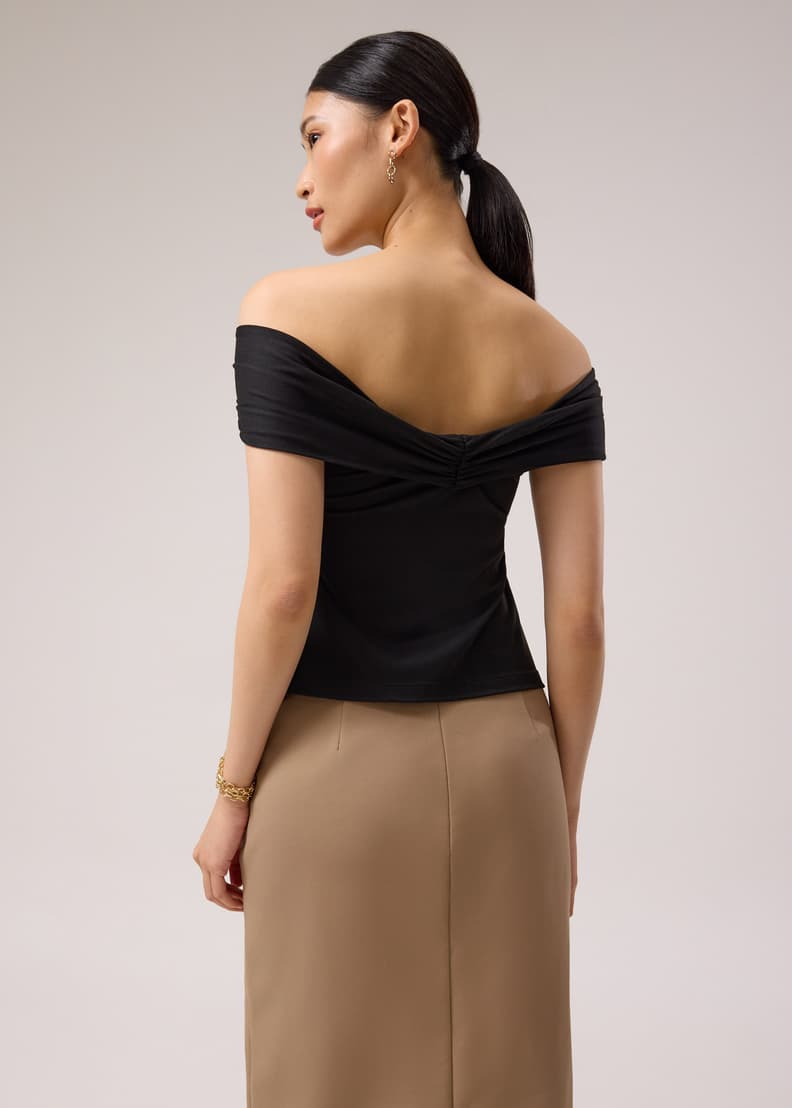 Multi-way Ponte Off-Shoulder Fitted Top | Love, Bonito SG