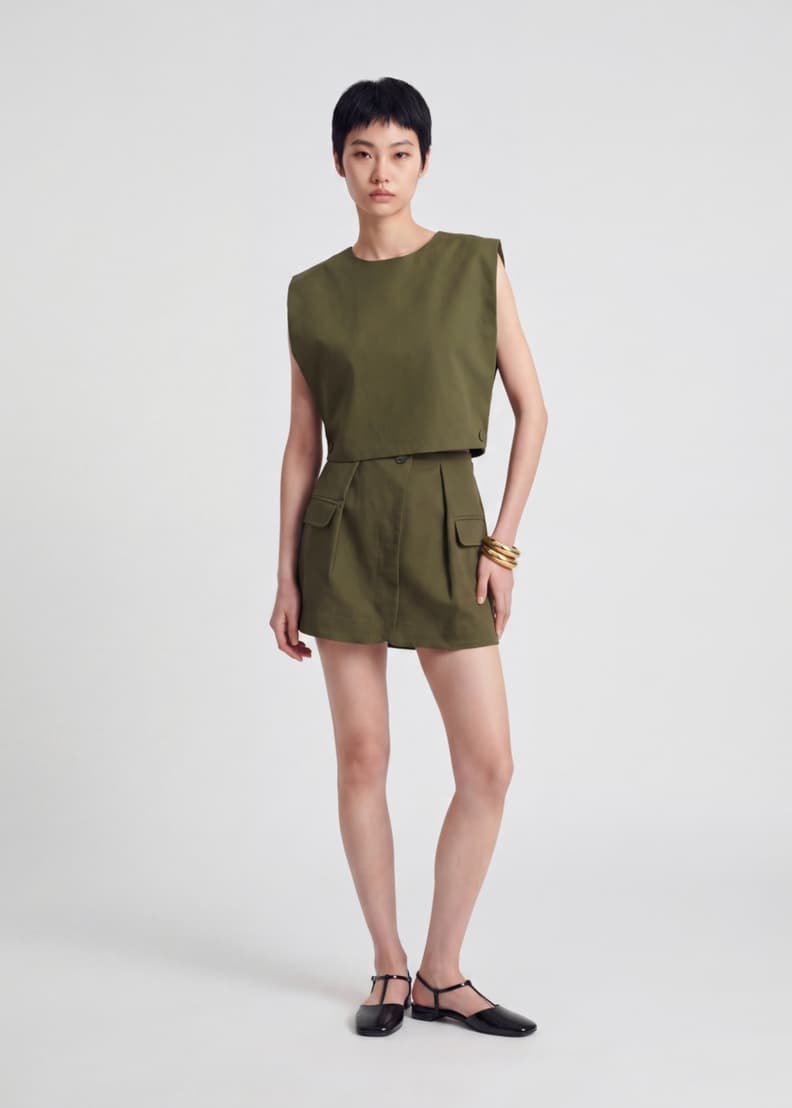 Lyocell Panelled Side Seams Boxy Top