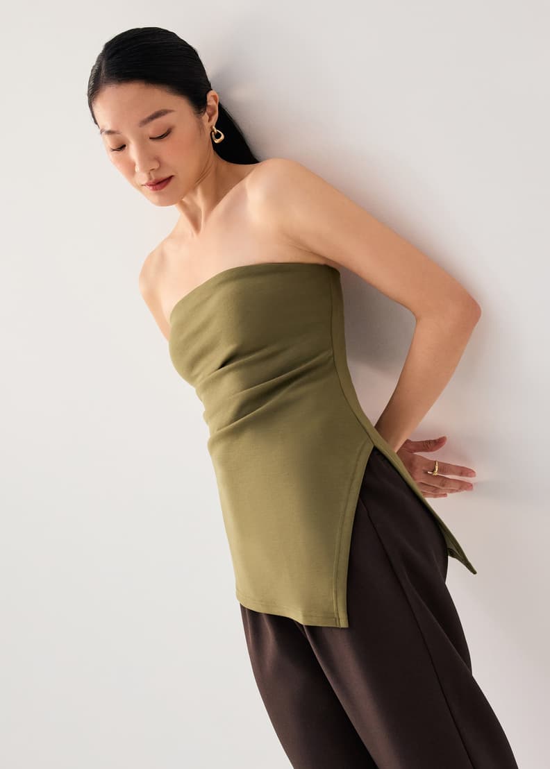 BraFree by LB Tencel Asymmetric Hem Tube Top | Love, Bonito SG