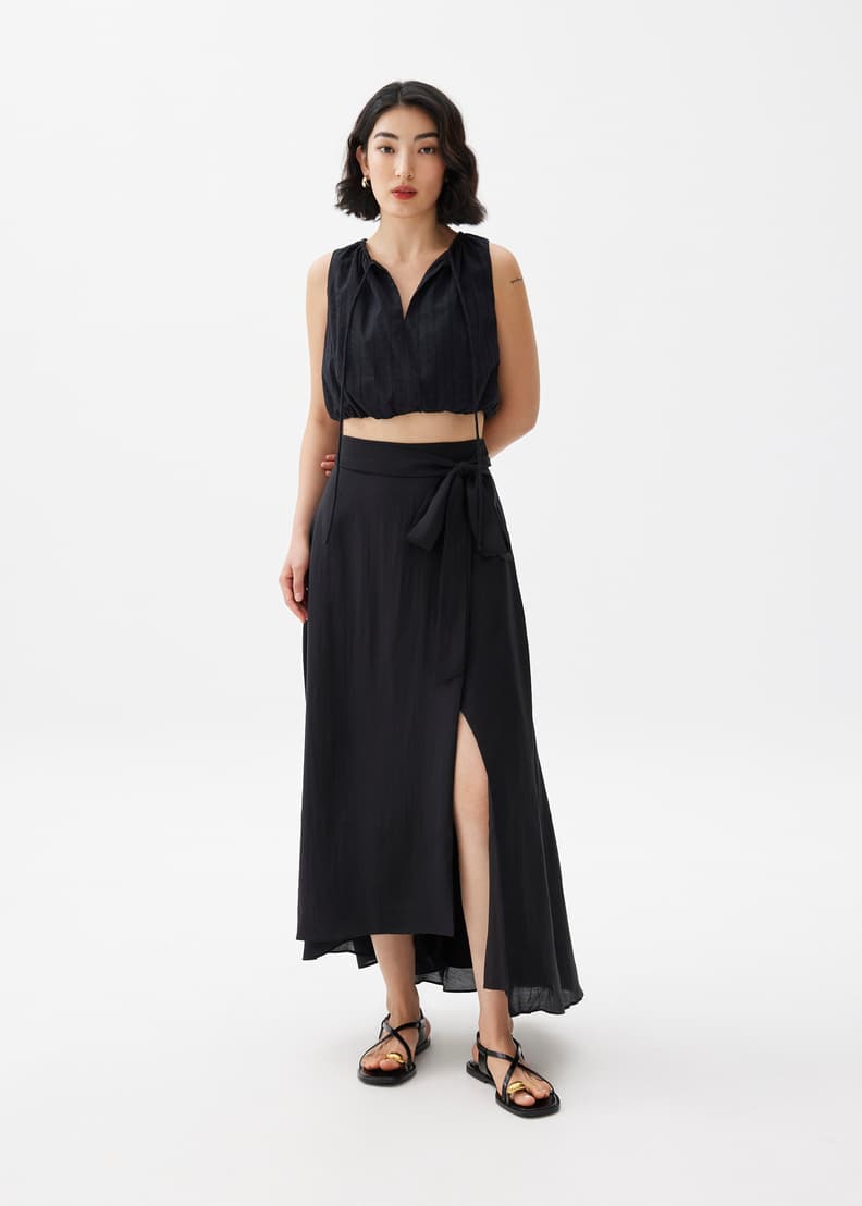 Tie Flare Maxi Skirt | Love, Bonito SG