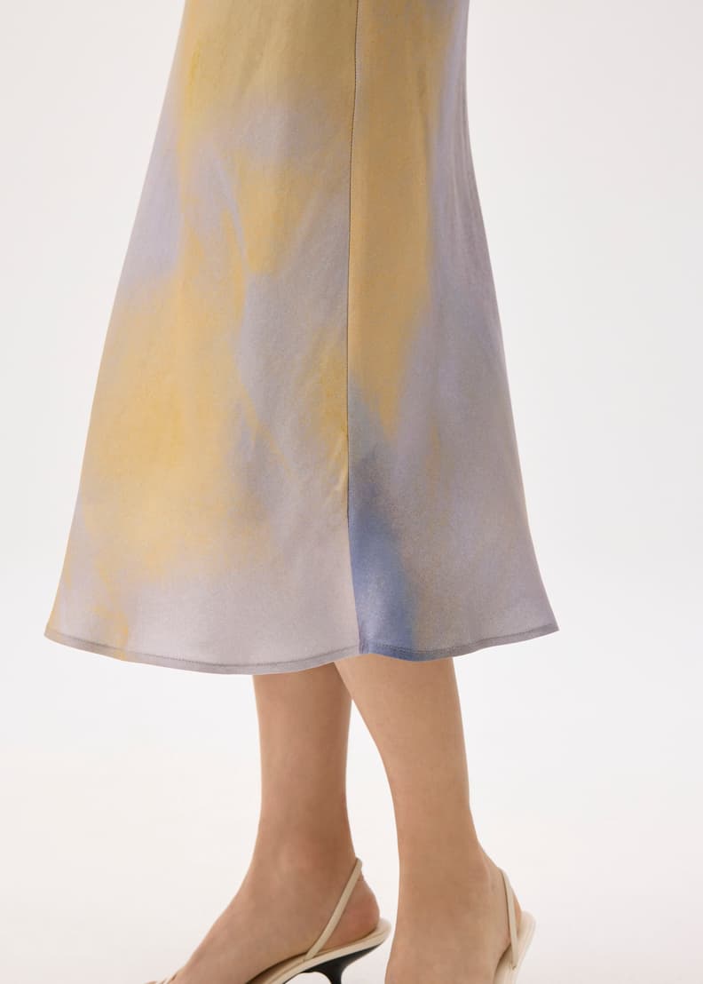 Elastic Abstract Satin Bias Cut Midaxi Skirt | Love, Bonito SG