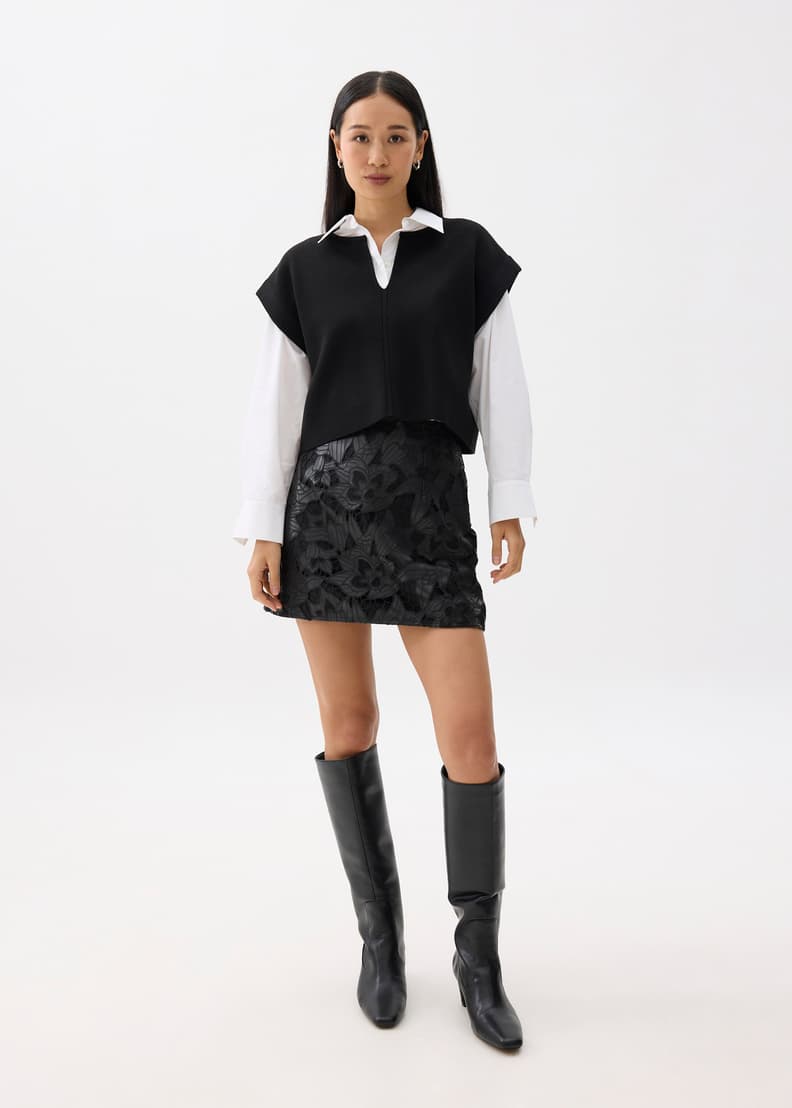 ハーリップトゥ】 Vegan Leather Mini Skort Mサイズ Vegan Leather