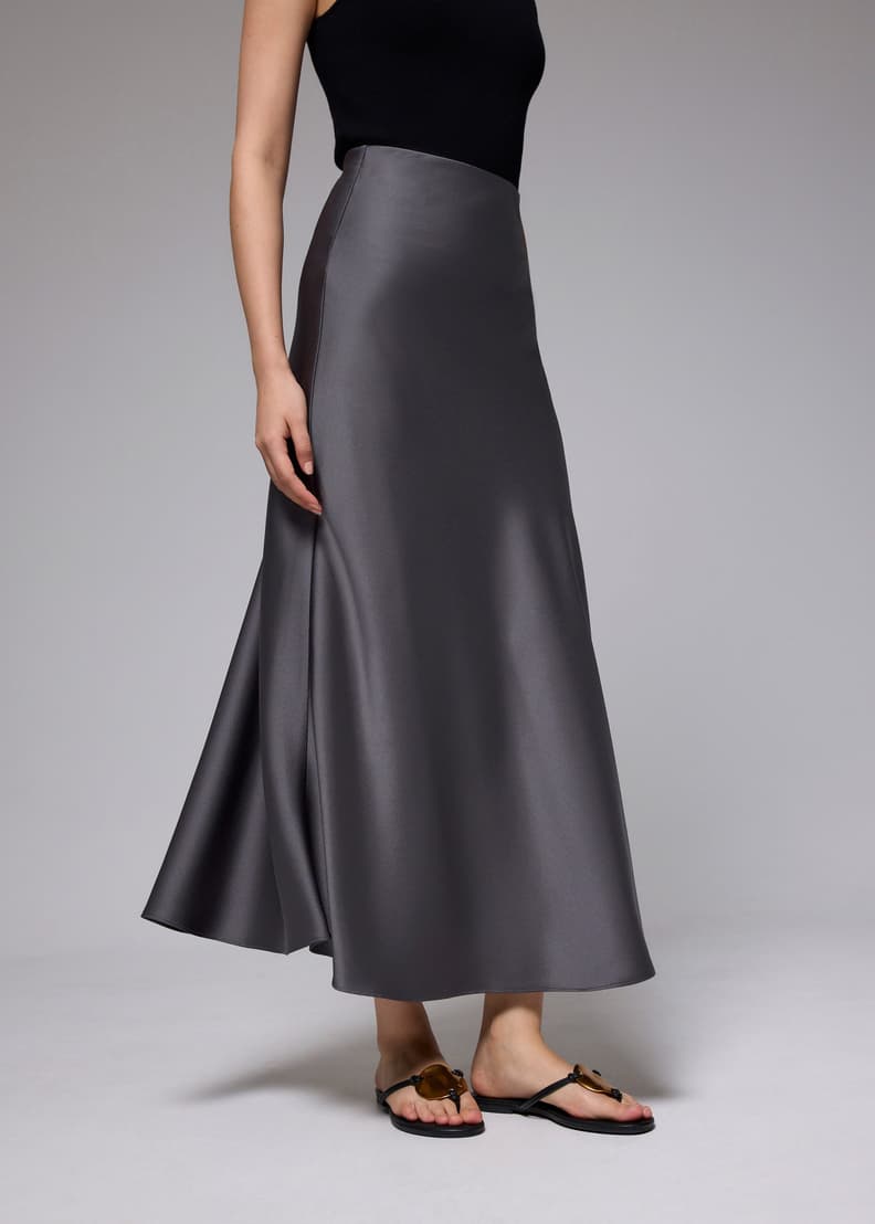 High Waist Satin Bias Cut Maxi Skirt | Love, Bonito ID