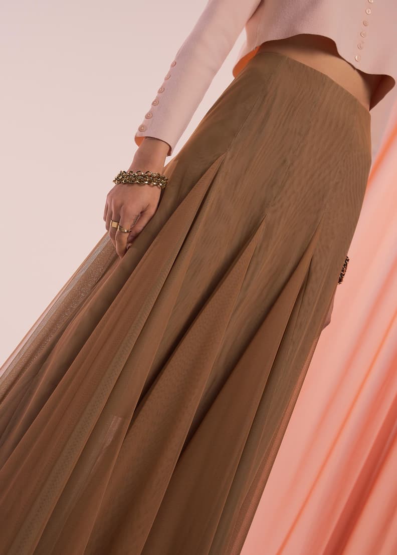 Elastic Mesh Flare Maxi Skirt | Love, Bonito SG