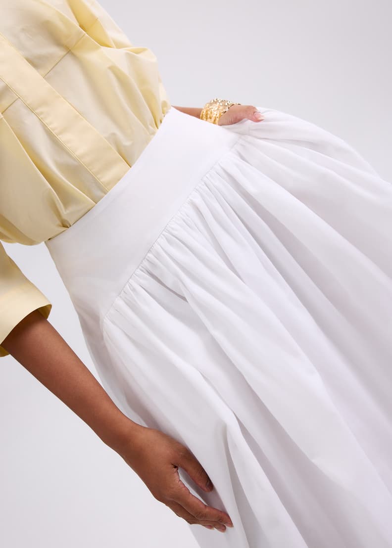 Cotton High Waist Flare Midaxi Skirt | Love, Bonito SG