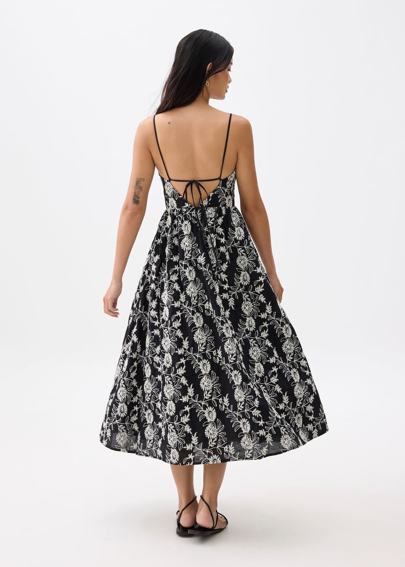 thumbnail image 2 of Bravissimo Fit And Flare Broderie Dress PD656 – Knee Length, Viscose Elastane, Geometric Pattern 2 of 5
