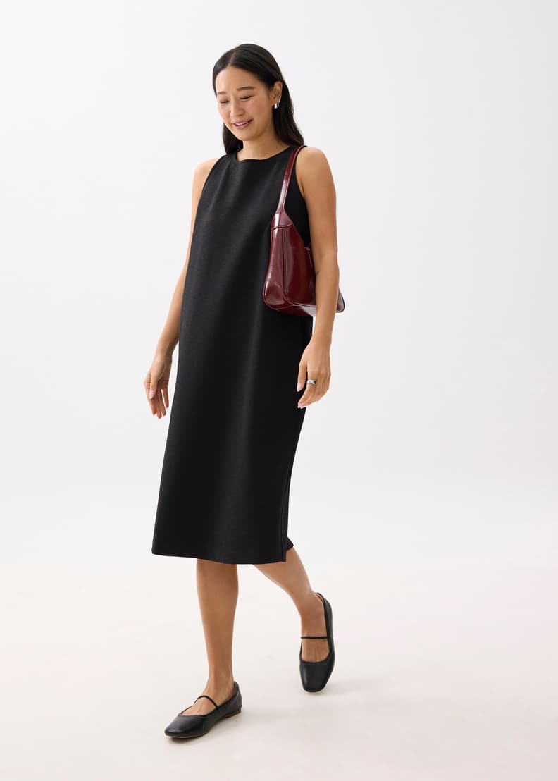 Neoprene Round Neck Shift Midaxi Dress | Love, Bonito SG