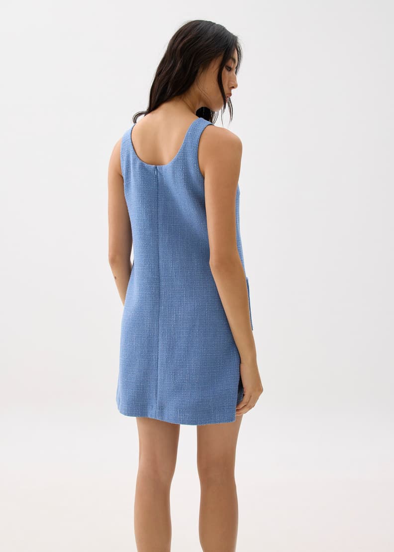 Tweed Scoop Neck Shift Mini Dress | Love, Bonito SG