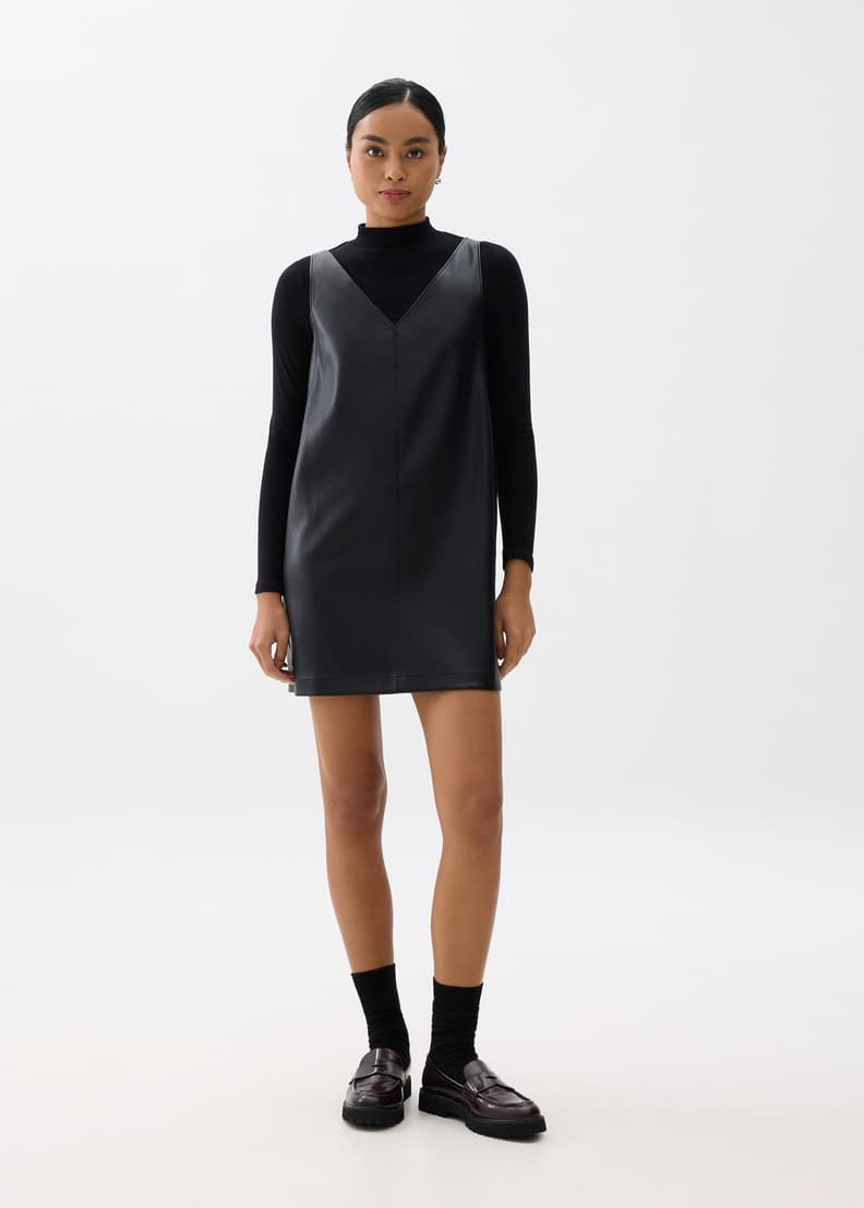 Reversible Vegan Leather Shift Mini Dress | Love, Bonito SG