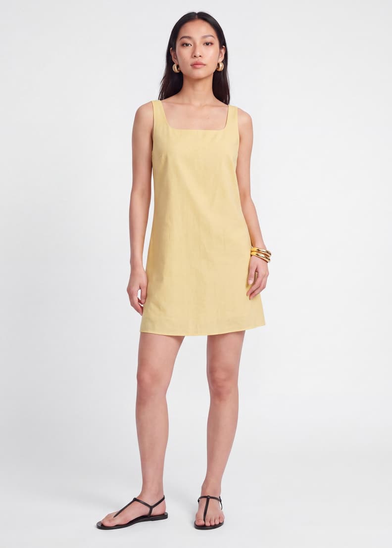 Cotton Square Neck A-line Mini Dress