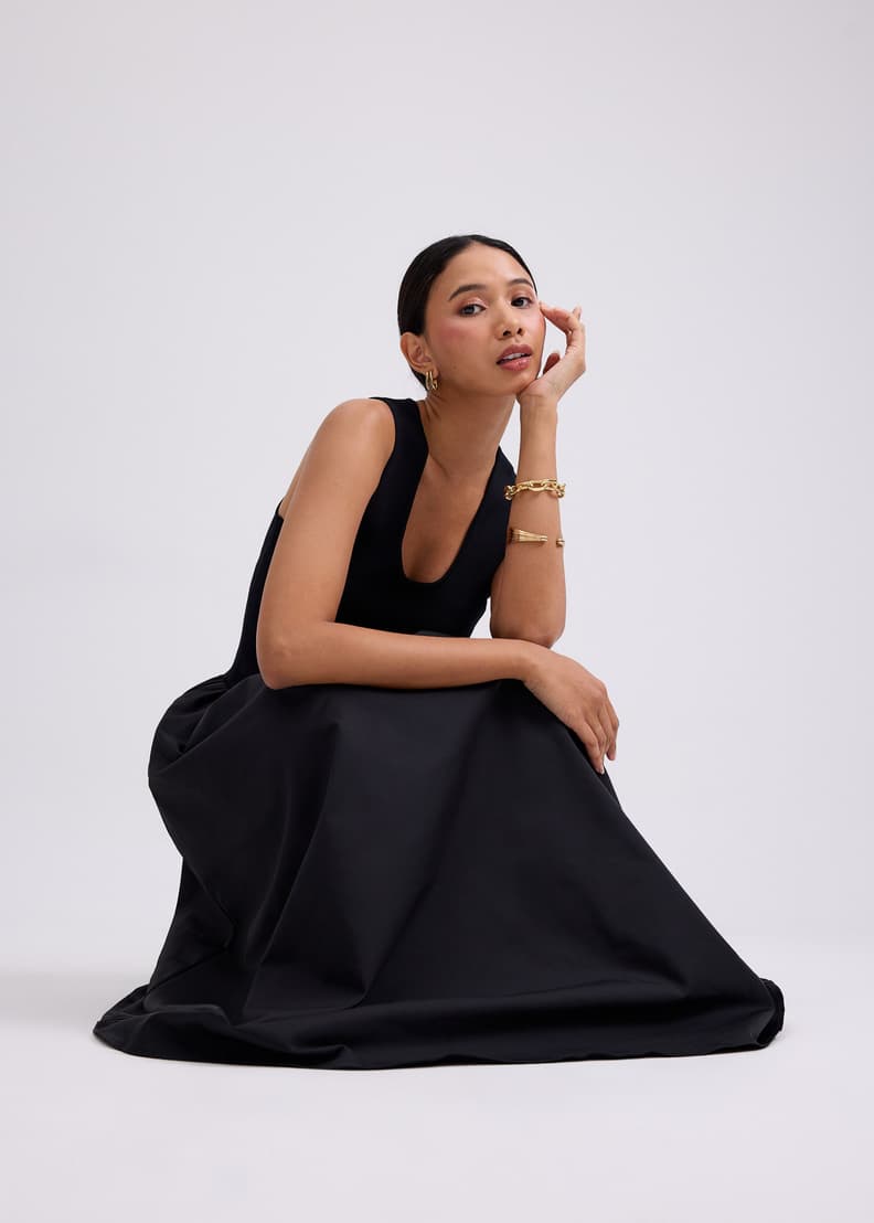 Scoop Neck Drop Waist Midaxi Dress | Love, Bonito SG