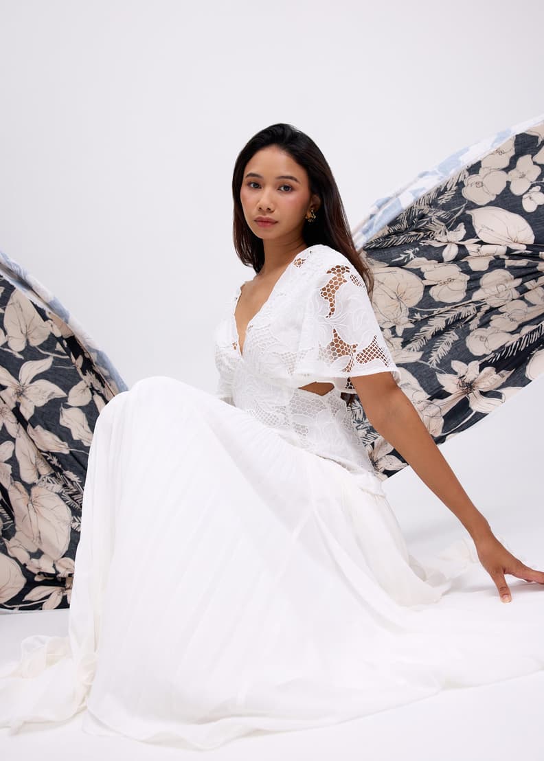 スーツ・フォーマル・ドレス ANDRESD bell sleeve slit dress L brown ANDRESD ドレス ベルスリーブスリットドレス / bell sleeve slit dress