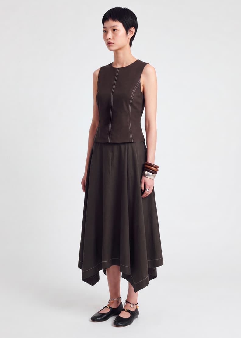 Contrast Stitch Handkerchief Dress