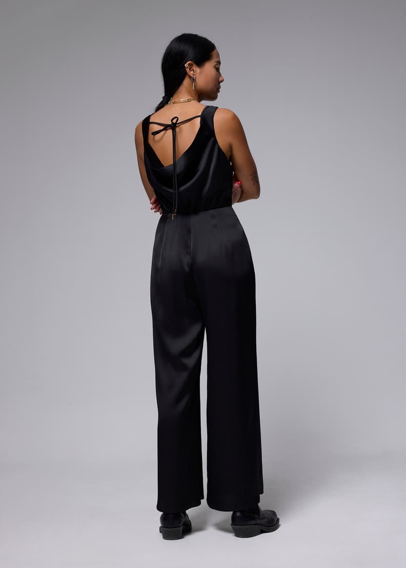 Crinkled Satin Cowl Neck Jumpsuit | Love, Bonito SG