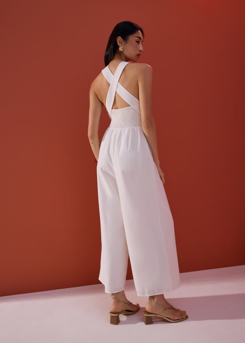 BraFree by LB Multi-way Linen Halter Jumpsuit | Love, Bonito MY