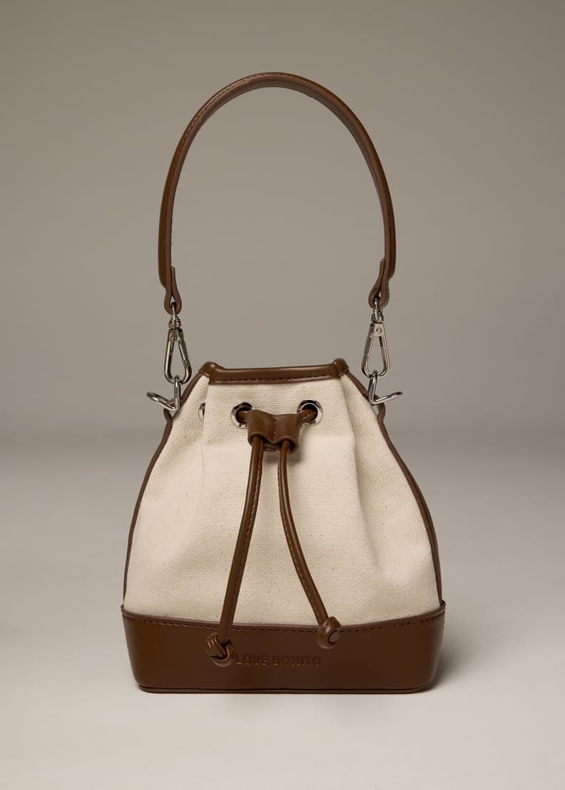 Her lip to Capri Round Bucket Bag brown LAORENTOU Small Fabric