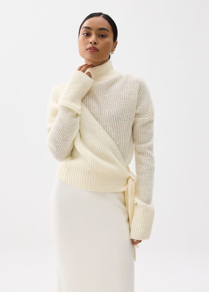 Knit Turtle Neck Wrap Sweater | Love, Bonito MY