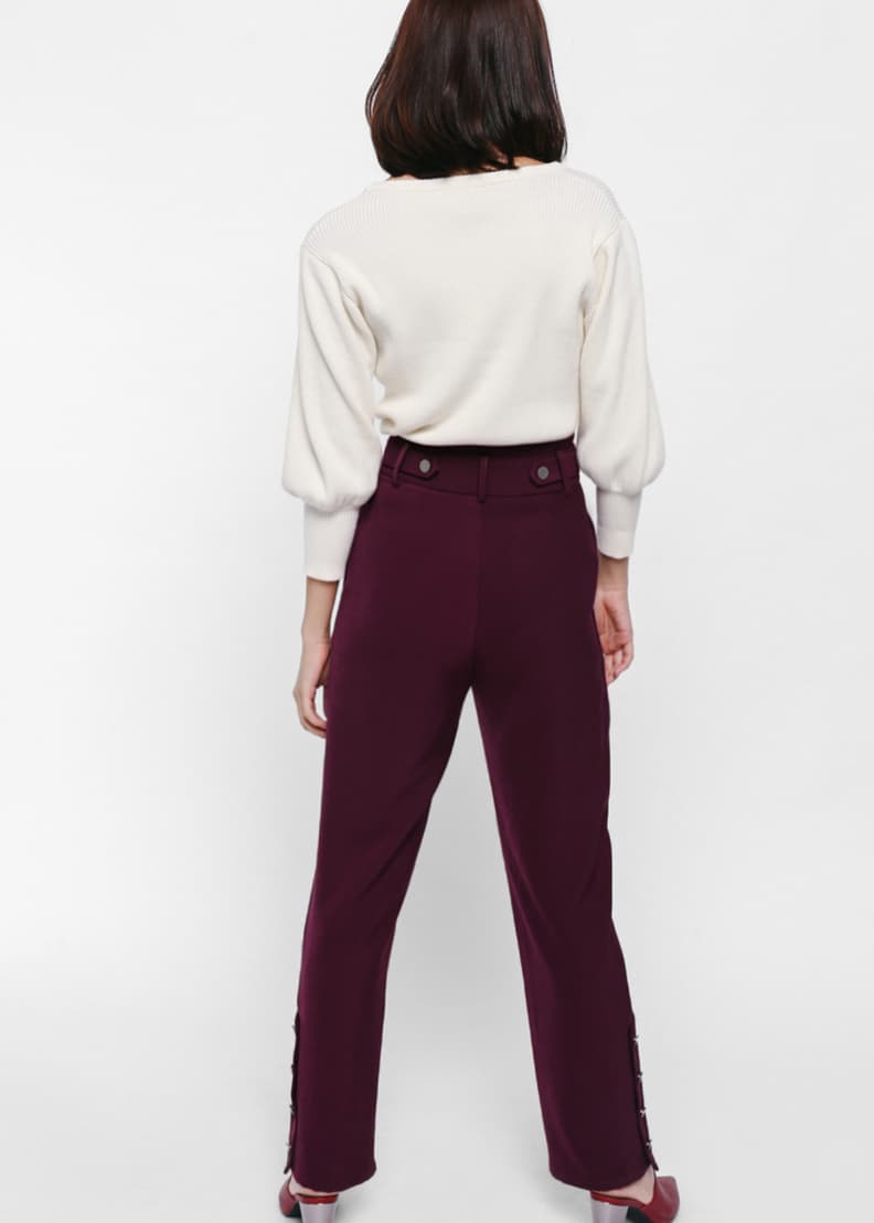Paccina Side Button High Waist Pants | Love, Bonito SG