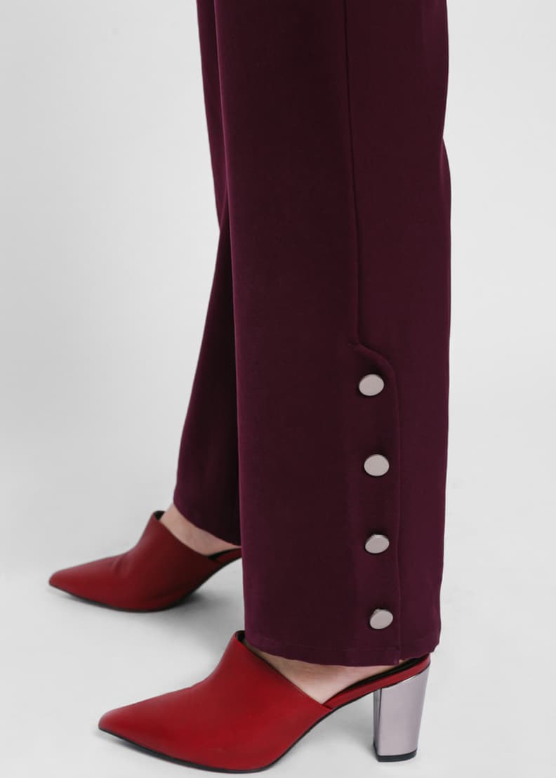 Paccina Side Button High Waist Pants | Love, Bonito SG