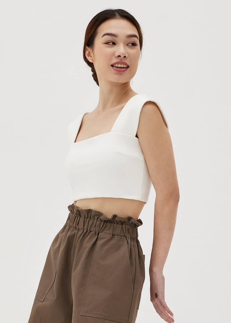 Zielle Padded Square Neck Crop Tank | Love, Bonito US