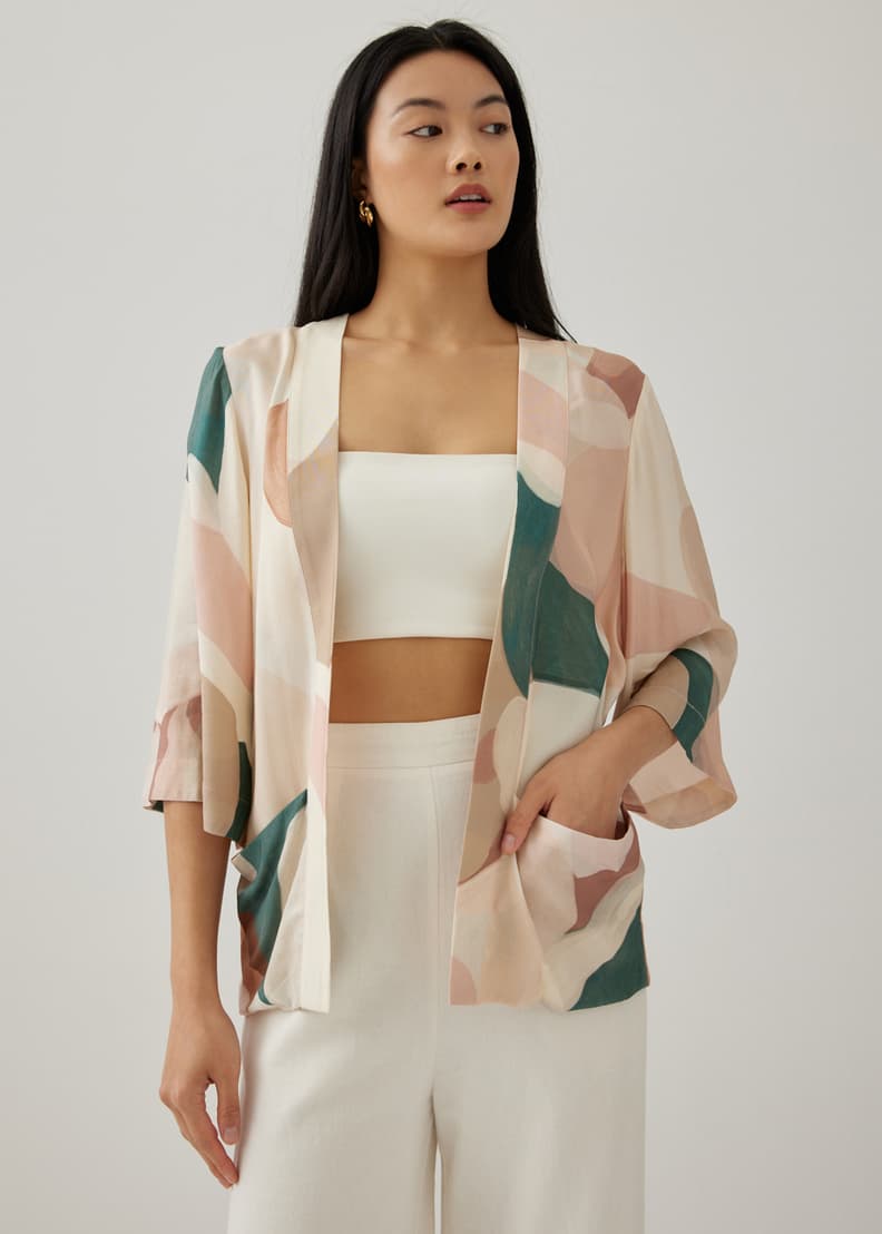 ♡C♡ Kracie Relaxed Kimono in Simple Pleasures | Love, Bonito SG