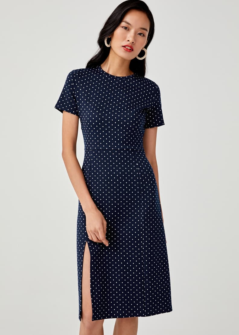 polka dot bodycon dress Black Silver Metallic Plunge Bodycon Dress main image 0