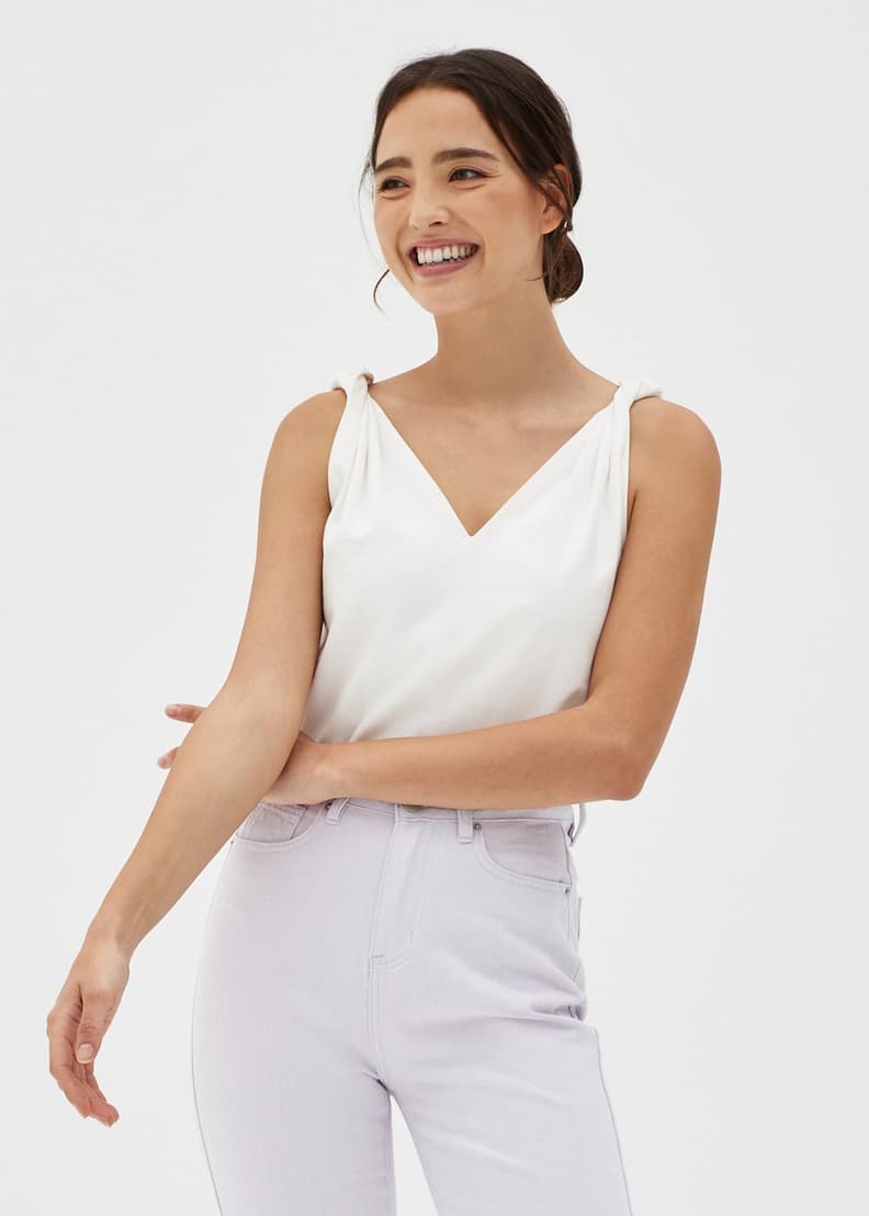 Olana Linen Twist Strap Top | Love, Bonito SG