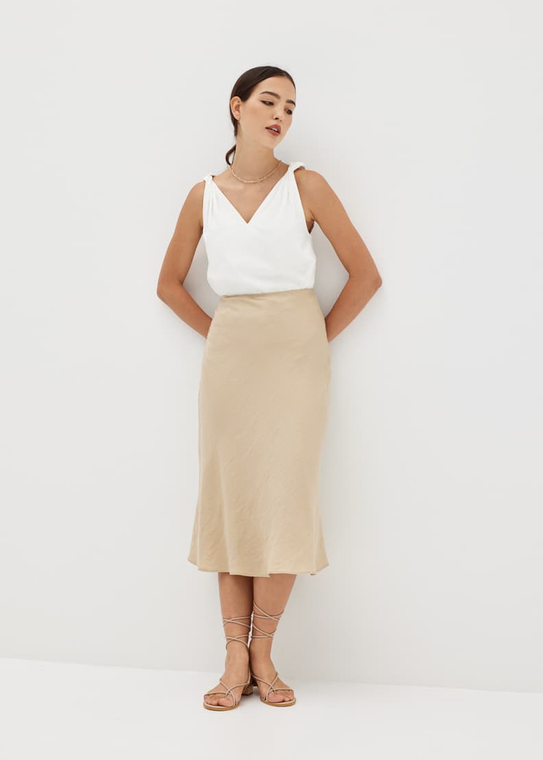 Olana Linen Twist Strap Top | Love, Bonito SG