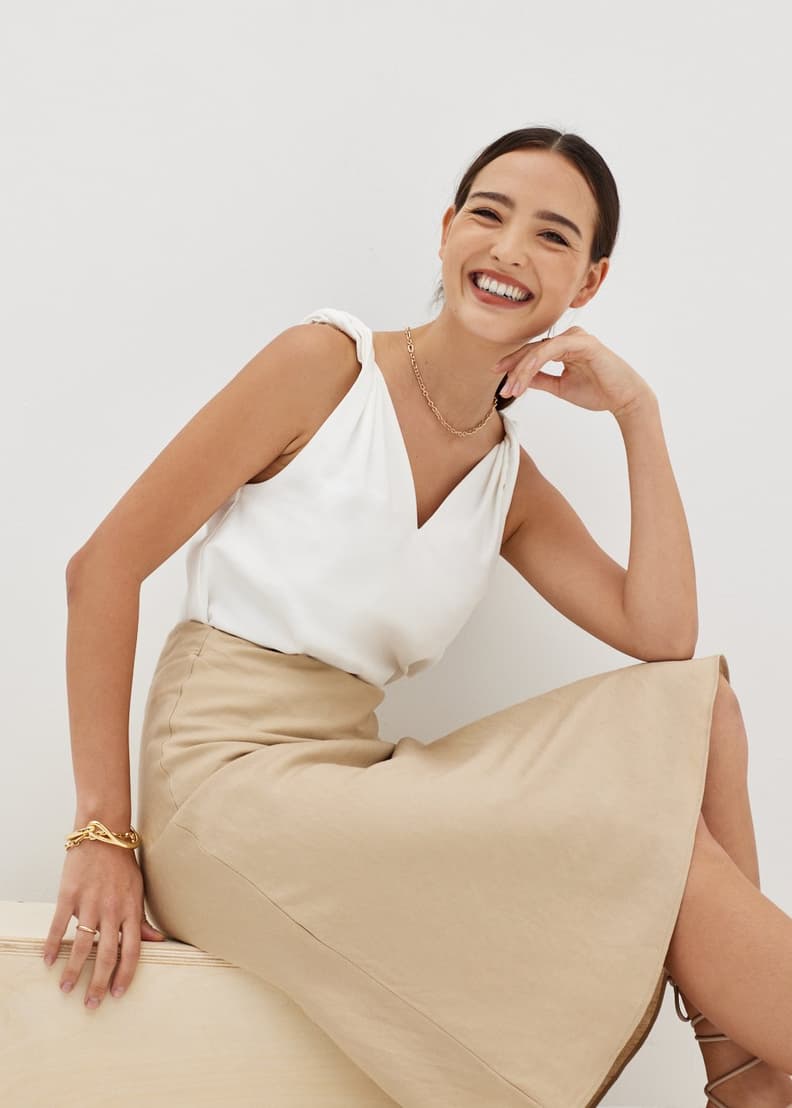 Olana Linen Twist Strap Top | Love, Bonito SG