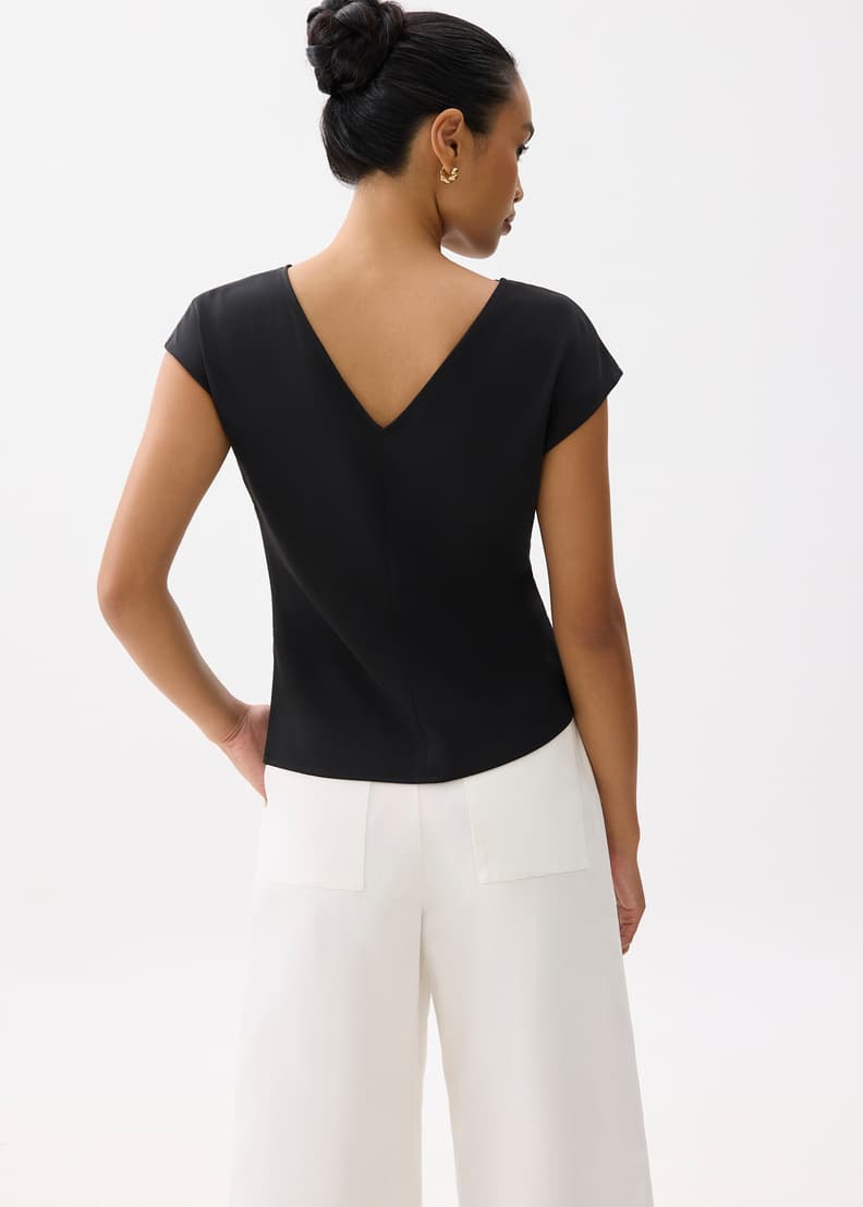 Rhea Boat Neck Drape Blouse | Love, Bonito US